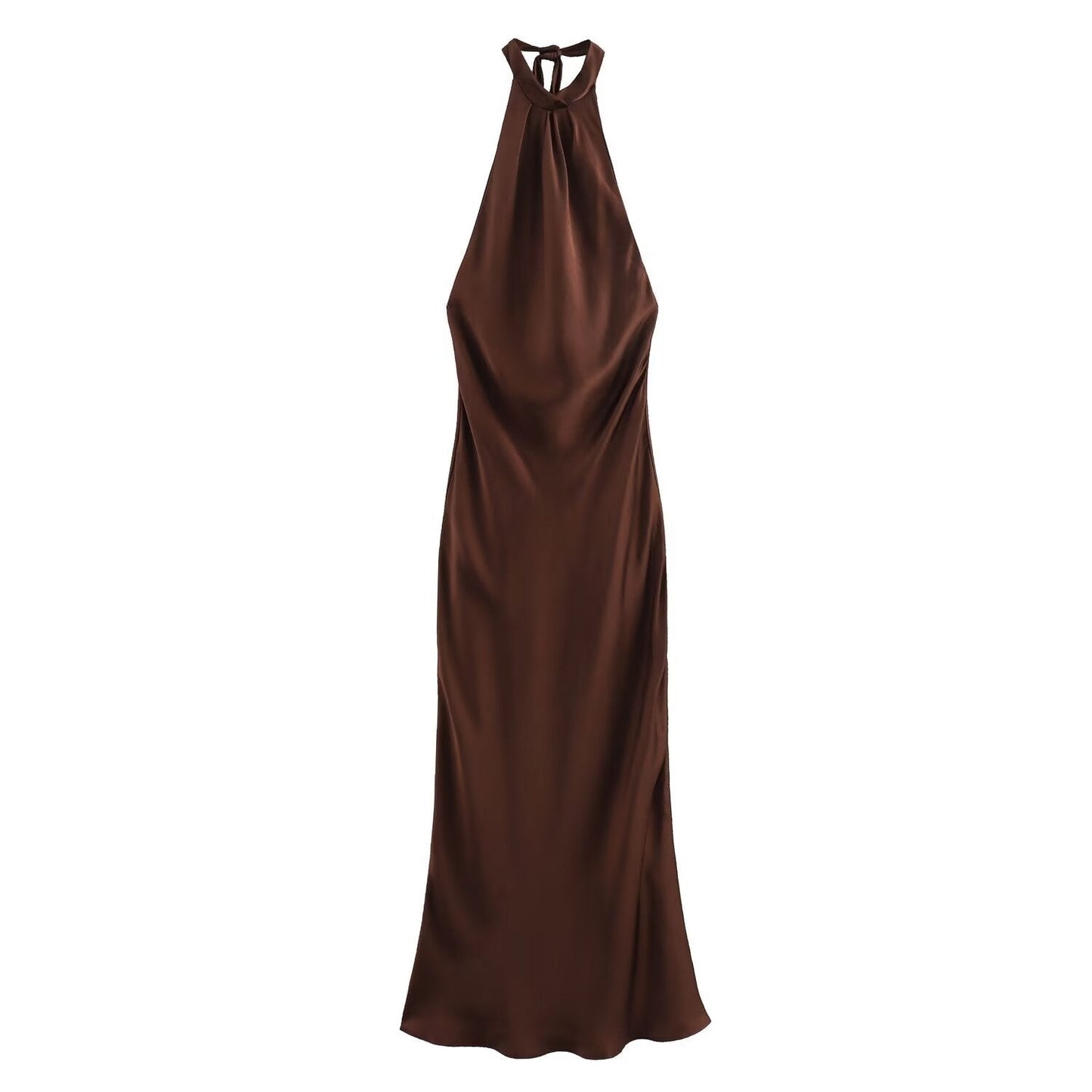 Dames Elegante Aansluitende Maxi Avondjurk Met Halterhals