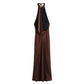 Dames Elegante Aansluitende Maxi Avondjurk Met Halterhals