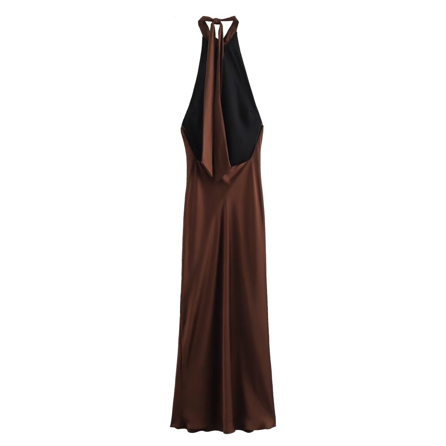 Dames Elegante Aansluitende Maxi Avondjurk Met Halterhals