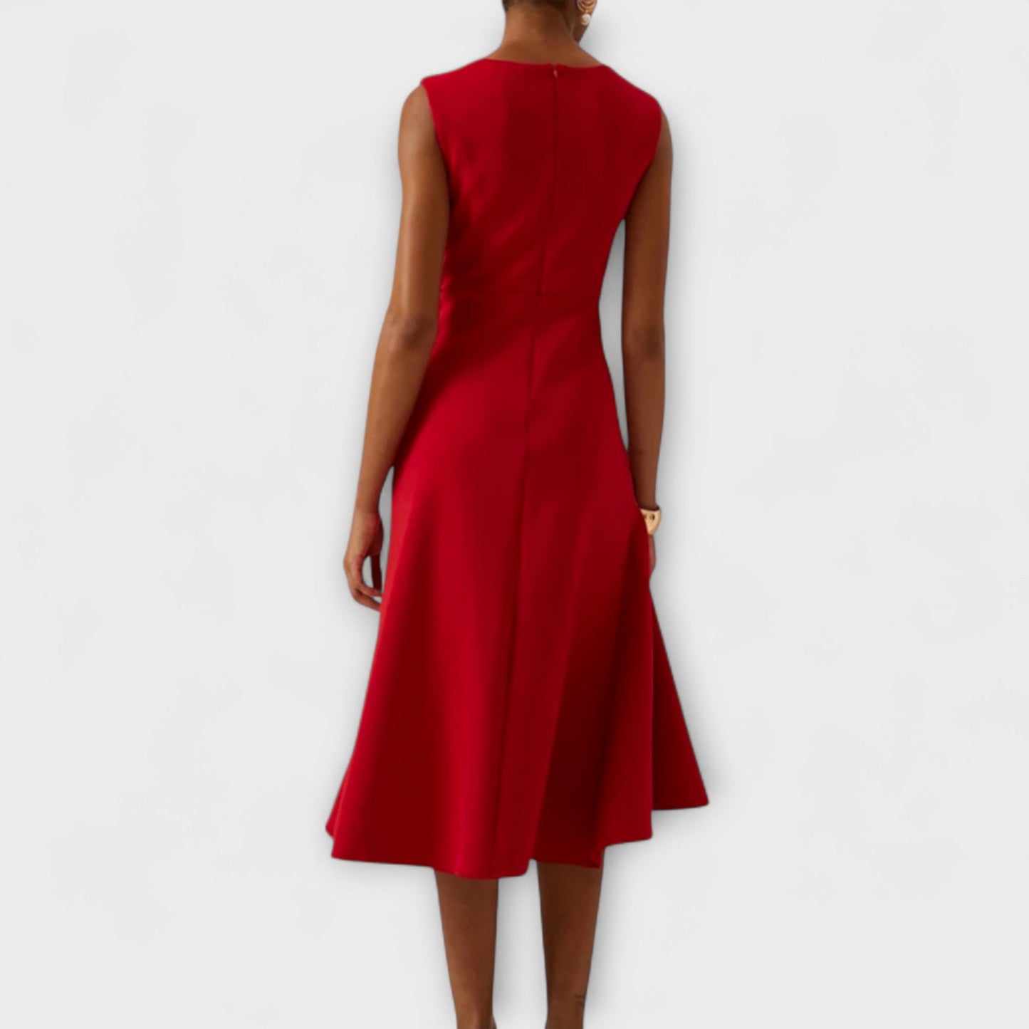 Dames Elegante Asymmetrische Midi Jurk