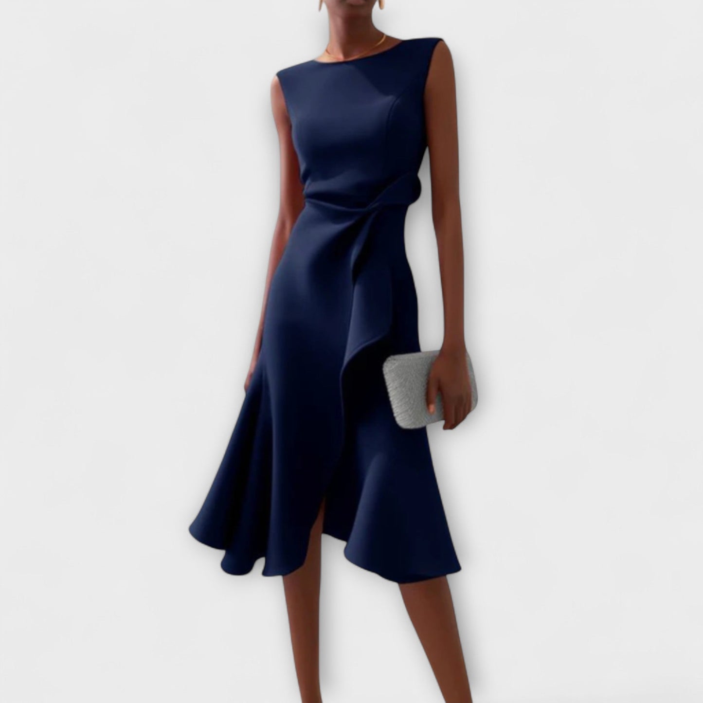 Dames Elegante Asymmetrische Midi Jurk