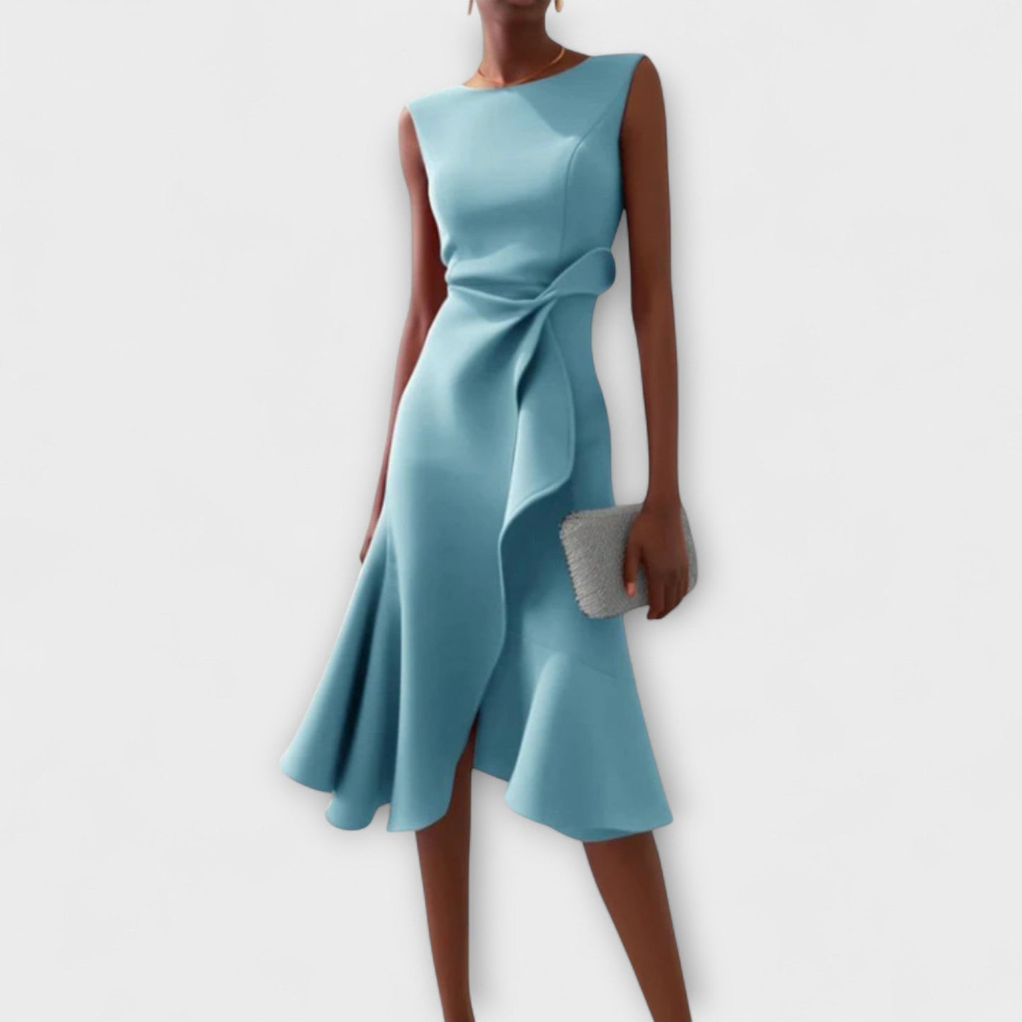 Dames Elegante Asymmetrische Midi Jurk