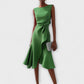 Dames Elegante Asymmetrische Midi Jurk