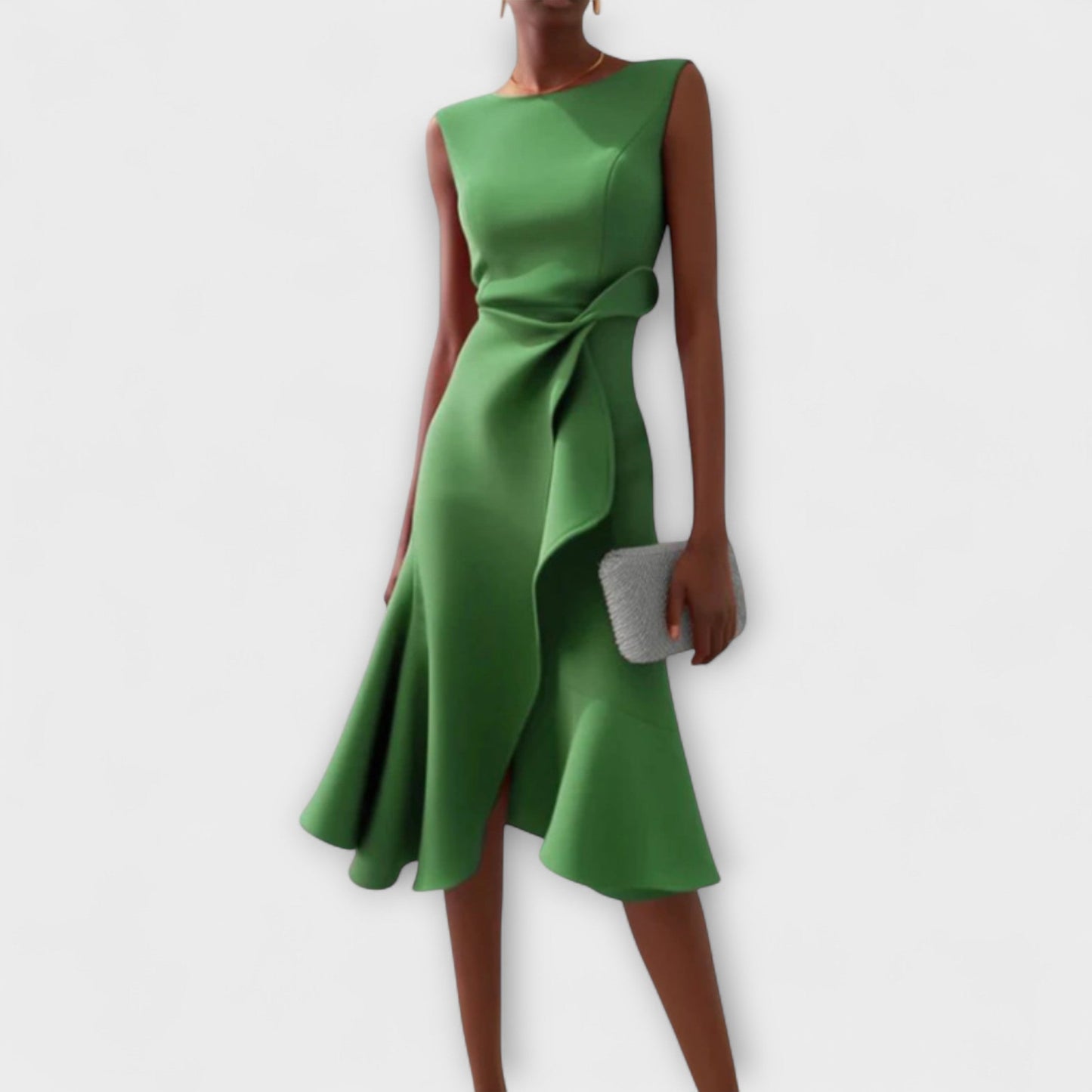 Dames Elegante Asymmetrische Midi Jurk