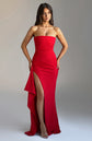 Dames Elegante Strapless Split Maxi Jurk