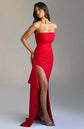 Dames Elegante Strapless Split Maxi Jurk