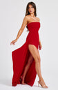 Dames Elegante Strapless Split Maxi Jurk