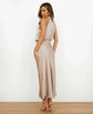 Dames Satijnen Halter Midi Jurk