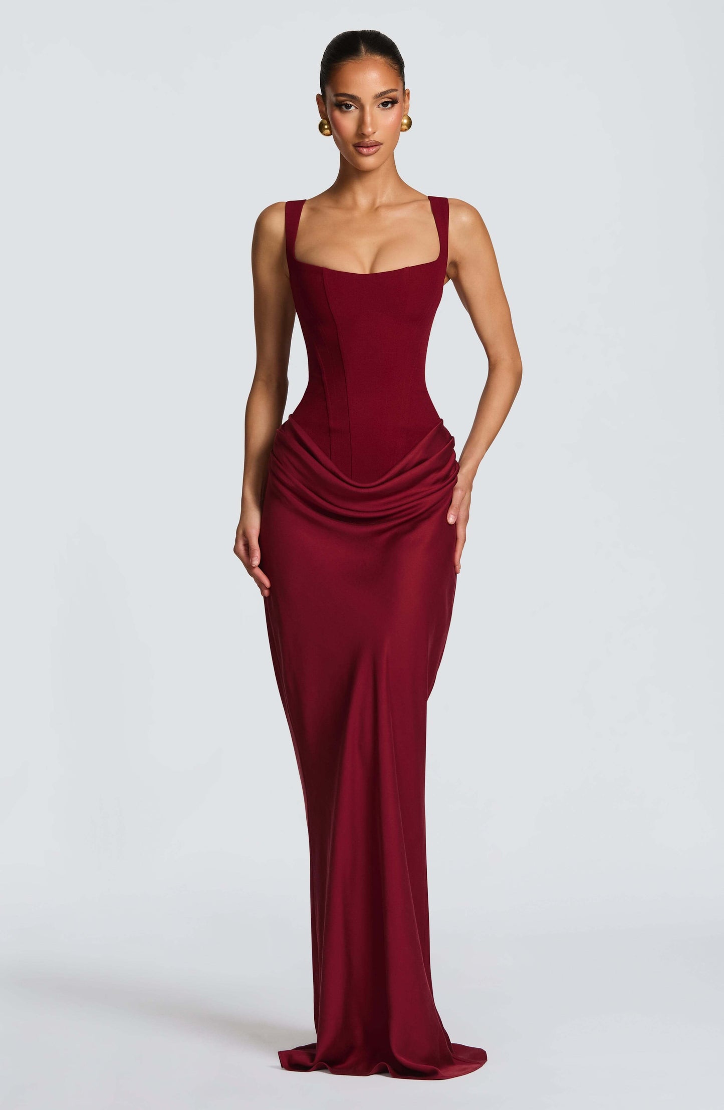 Dames Elegante Bodycon Bruiloft Gast Maxi Jurk