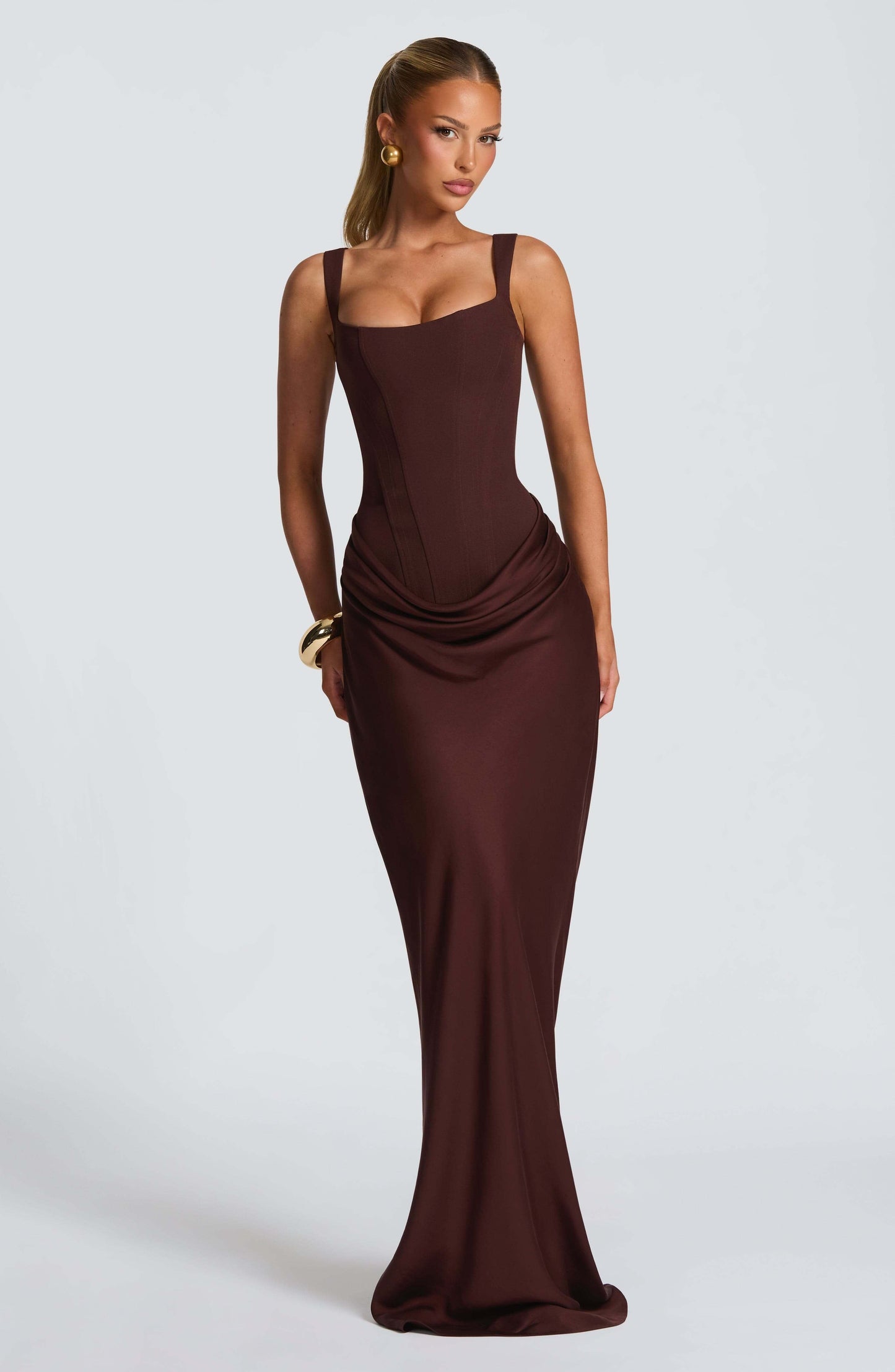 Dames Elegante Bodycon Bruiloft Gast Maxi Jurk