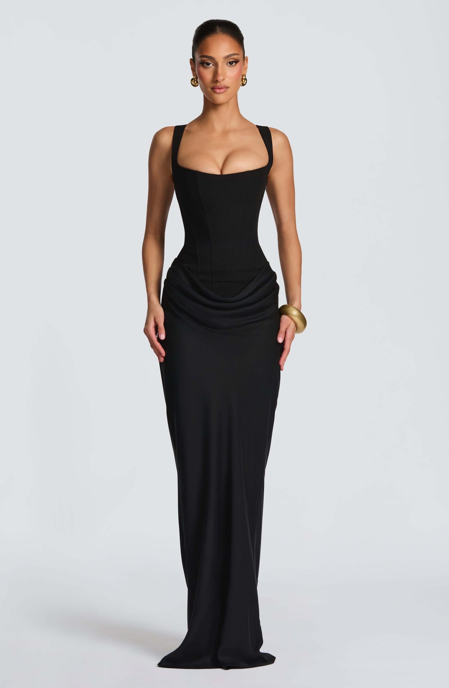 Dames Elegante Bodycon Bruiloft Gast Maxi Jurk